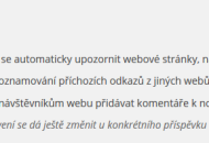 Komentáře nastavení
