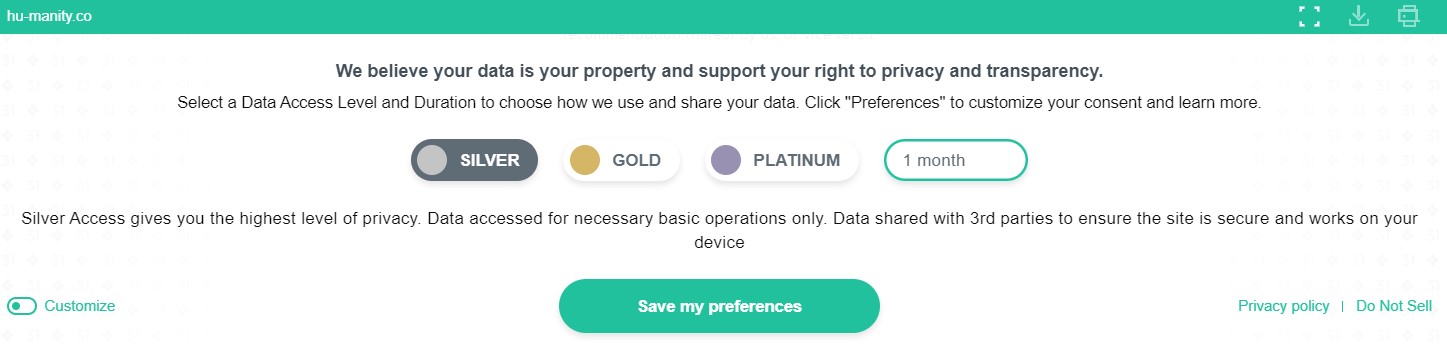 Cookie lista Cookie Notice nahled